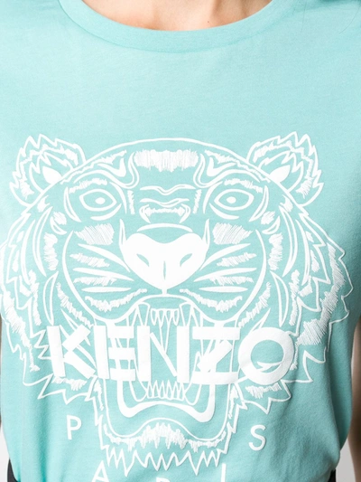 Shop Kenzo Tiger Logo T-shirt In Blue