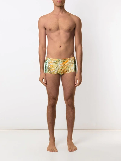 Shop Lygia & Nanny Ipanema Printed Trunks In Yellow