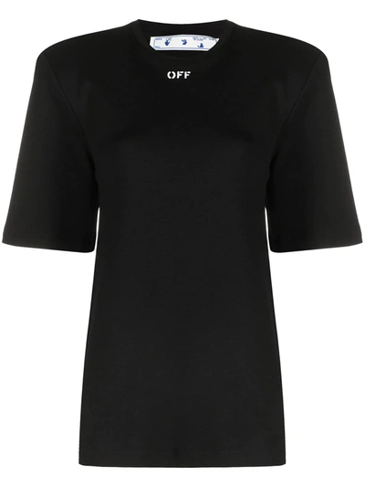 Shop Off-white Shoulder-pad Logo T-shirt In Black