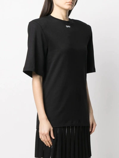 Shop Off-white Shoulder-pad Logo T-shirt In Black