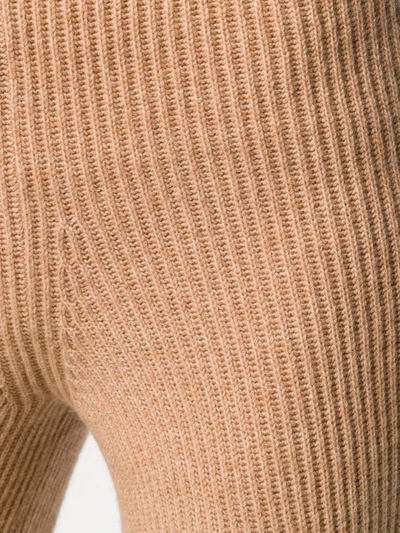 Shop Cashmere In Love Ribbed Flared Cortina Trousers In Neutrals