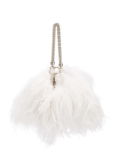 Shop Jimmy Choo Callie Feather Bag In White