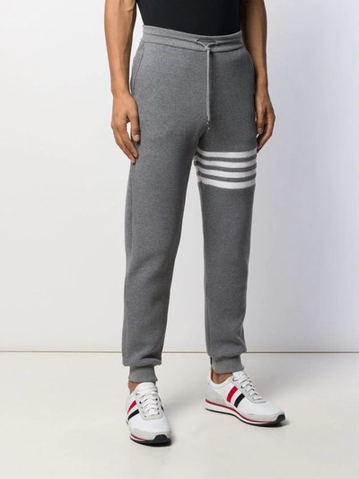 Shop Thom Browne 4-bar Waffle Stitch Track Pants In Grey