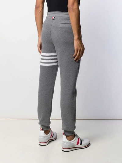 Shop Thom Browne 4-bar Waffle Stitch Track Pants In Grey