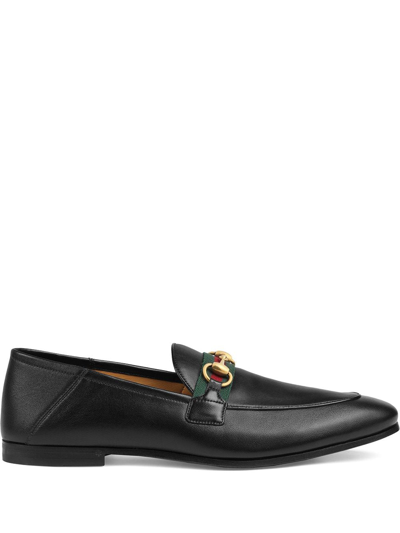 Shop Gucci Horsebit-detail Leather Loafers In Black