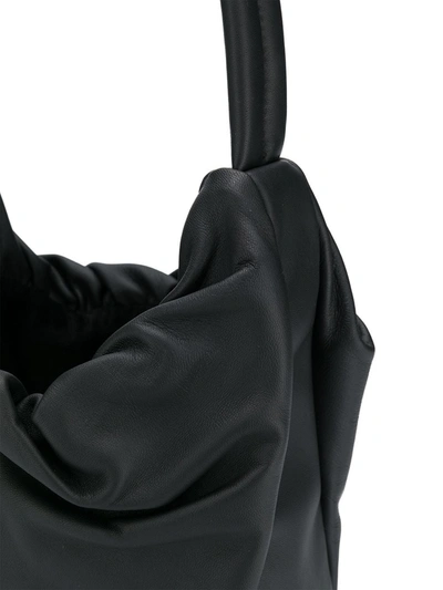Shop Staud Felix Ruched Shoulder Bag In Black