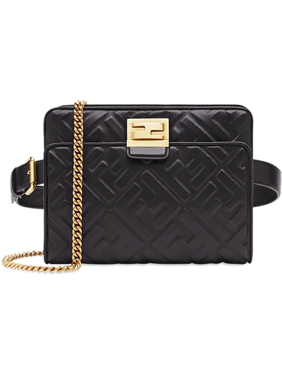 Shop Fendi Upside Down Belt Bag In Black