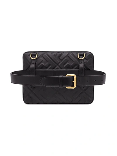 Shop Fendi Upside Down Belt Bag In Black