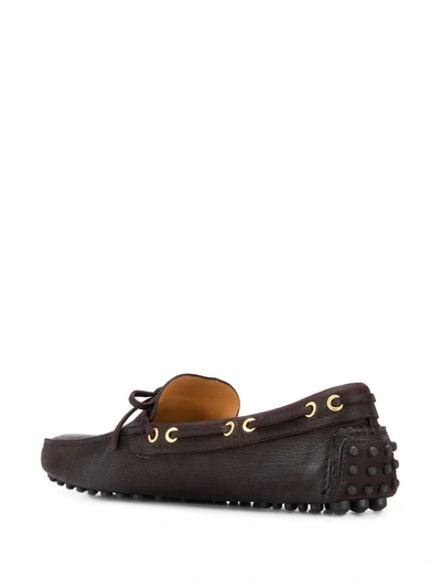 Shop Car Shoe Bow Detail Loafers In Brown