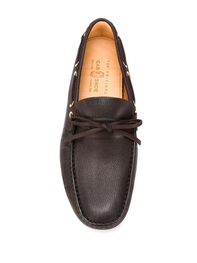 Shop Car Shoe Bow Detail Loafers In Brown