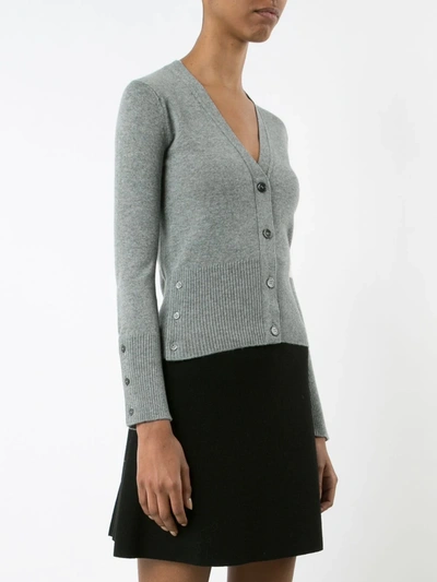 Thom Browne Four Stripe Cardigan In Grey