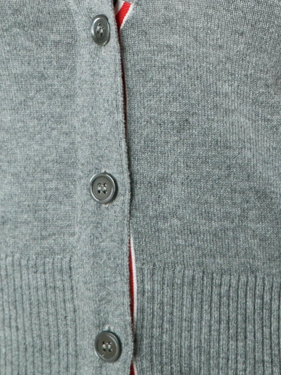 Thom Browne Four Stripe Cardigan In Grey