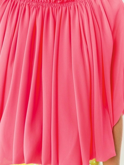 Shop Comme Des Garçons Short-sleeved Pleated Top In Pink