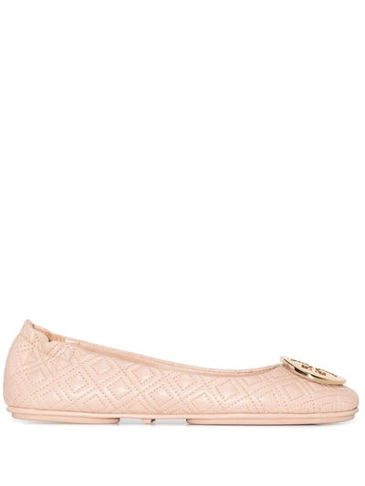 Tory Burch Minnie Travel Quilted Ballerina Shoes In Goan Sand Goan Sand ( pink) | ModeSens