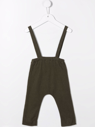 Babe And Tess Button Up Dungarees In 绿色