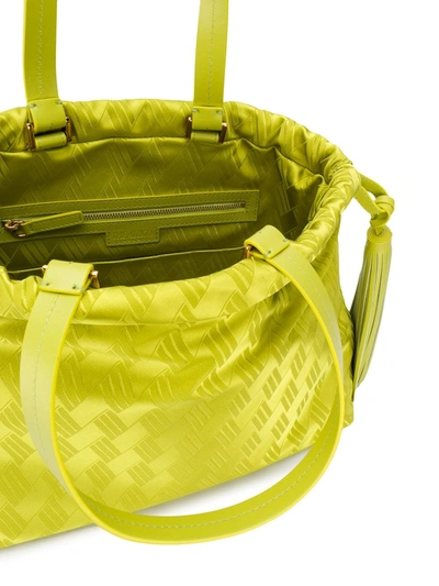 Shop Attico Jacquard Logo Tote Bag In Green