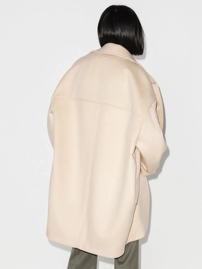Shop Isabel Marant Dropped Shoulder Cocoon Coat In Neutrals
