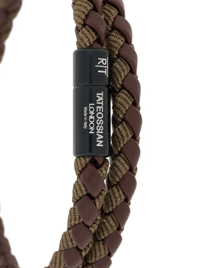 Shop Tateossian Woven Wrap Bracelet In Brown