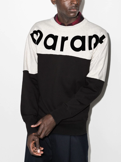 Isabel Marant Howley Logo Cotton-blend Sweatshirt In Schwarz