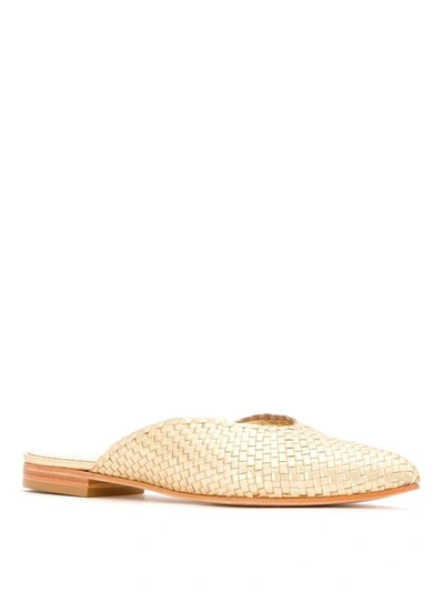 Sarah Chofakian Leather Mules In Metallic
