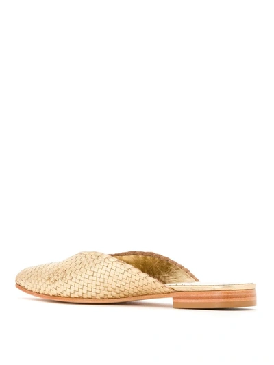 Sarah Chofakian Leather Mules In Metallic