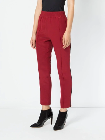 Shop Haider Ackermann Elastic Waist Cropped Pants In Red