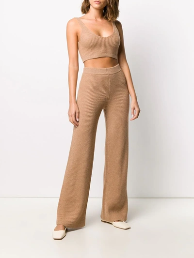 Cashmere In Love Reese Ribbed-knit Cropped Vest In Neutrals