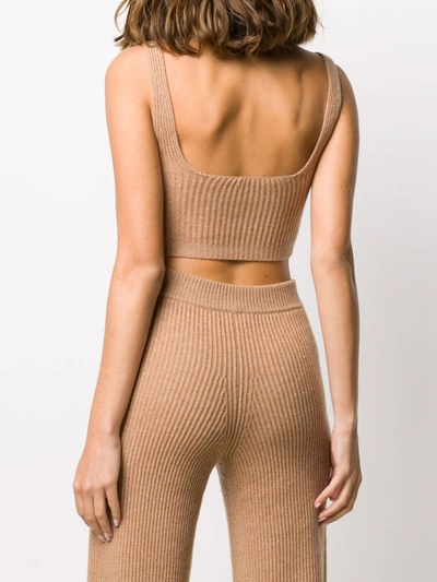 Shop Cashmere In Love Reese Ribbed-knit Cropped Vest In Neutrals