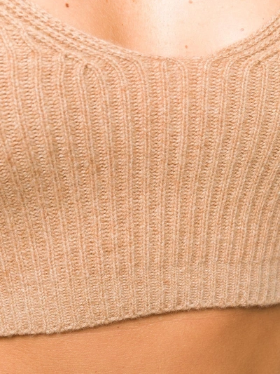 Cashmere In Love Reese Ribbed-knit Cropped Vest In Neutrals