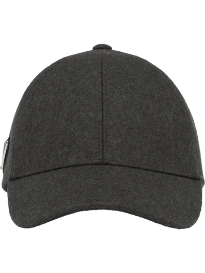 Shop Prada Loden Baseball Cap In Grey