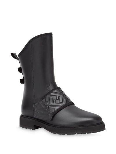 Shop Fendi Ff Motif Boots In Black