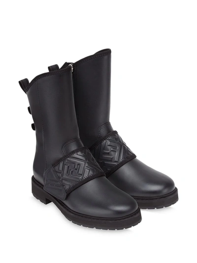 Shop Fendi Ff Motif Boots In Black