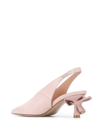 Shop Le Silla Rouched Heel Slingback Pumps In Pink