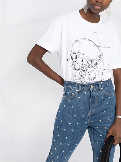 Shop Alexander Mcqueen Skull Motif Logo T-shirt In White