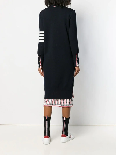 Thom Browne Milano Stitch Merino Cardigan In Blue