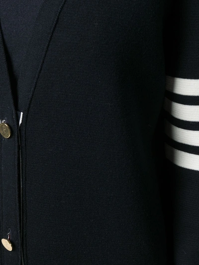 Thom Browne Milano Stitch Merino Cardigan In Blue