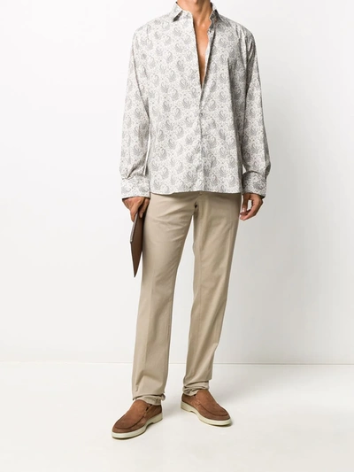 Shop Dell'oglio Straight-leg Chino Trousers In Neutrals