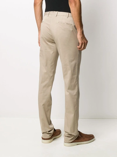 Shop Dell'oglio Straight-leg Chino Trousers In Neutrals