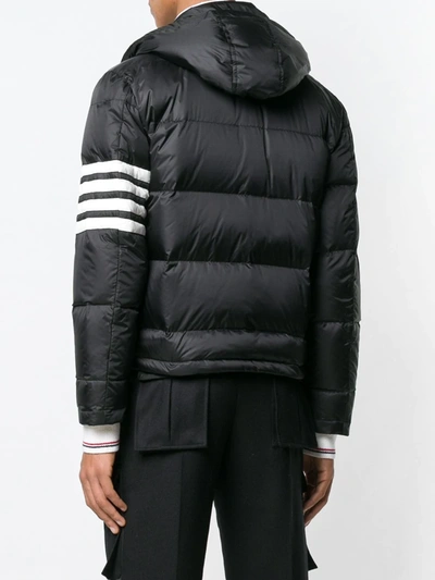 Thom Browne 4-bar Matte Nylon Bomber In Black
