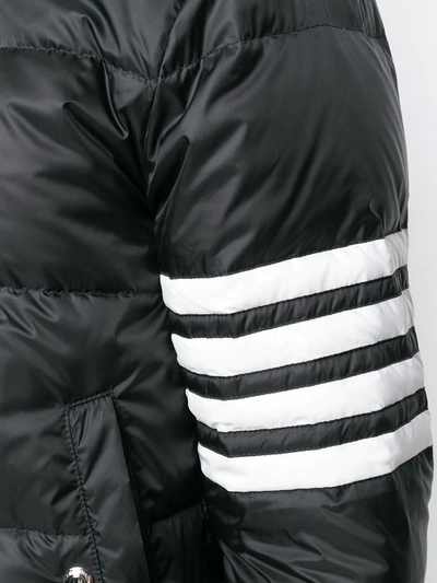 Shop Thom Browne 4-bar Hooded Puffer Jacket In Black