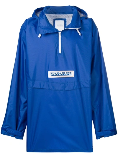 Shop Napa By Martine Rose Logo Rain Jacket In Blue