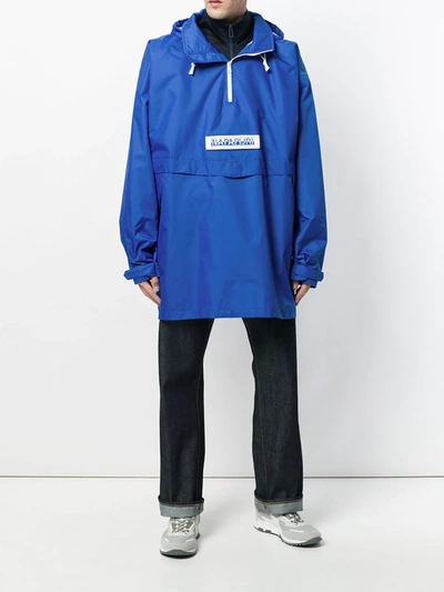 Shop Napa By Martine Rose Logo Rain Jacket In Blue