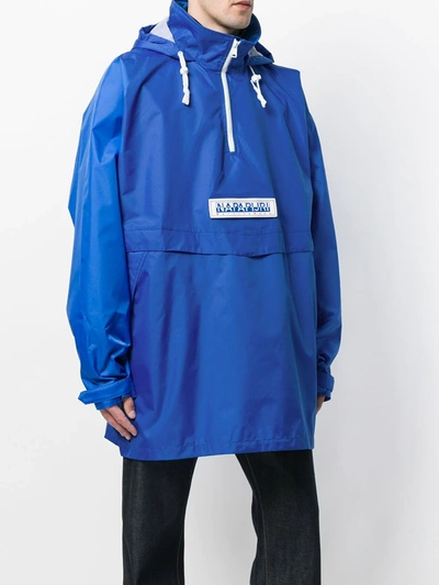 Shop Napa By Martine Rose Logo Rain Jacket In Blue