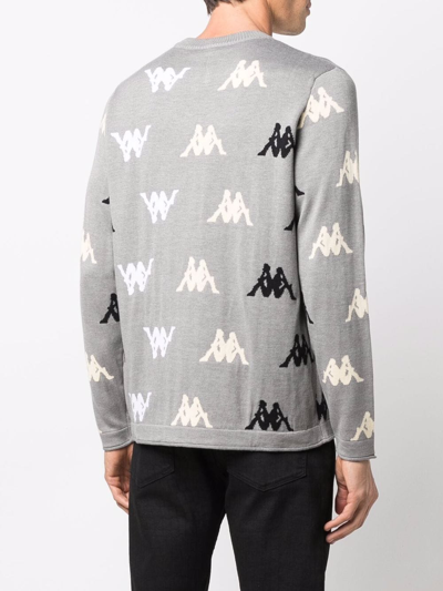 Kappa Intarsia-knit Logo Jumper In Grau | ModeSens