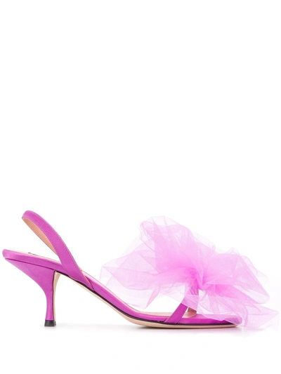 Shop Marco De Vincenzo Bow Detail Sandals In Purple