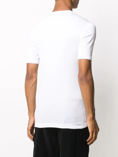 Shop Dolce & Gabbana Round Neck Polo Shirt In White