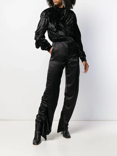 Shop Y/project Ruffle Style Palazzo Pants In Black