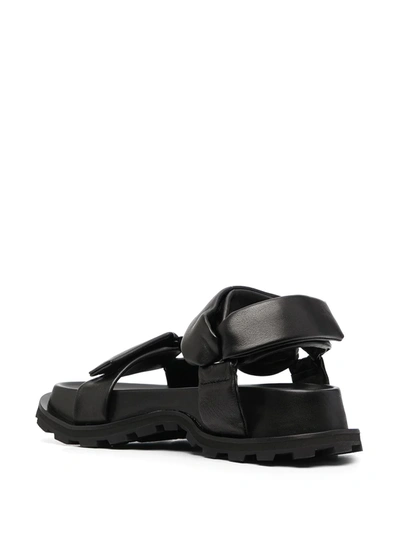 Shop Jil Sander Touch-strap Flatform Sandals In Black