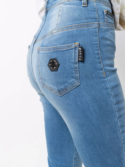 Shop Philipp Plein High-waisted Jeggings In Blau