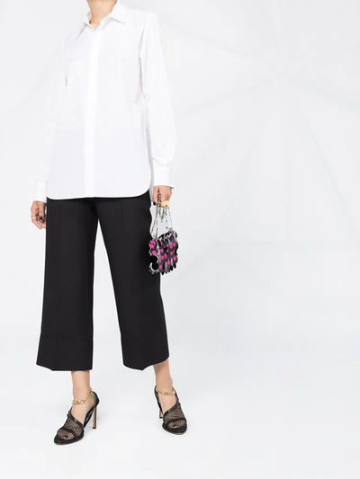 Shop Valentino Cropped Straight-leg Trousers In Black